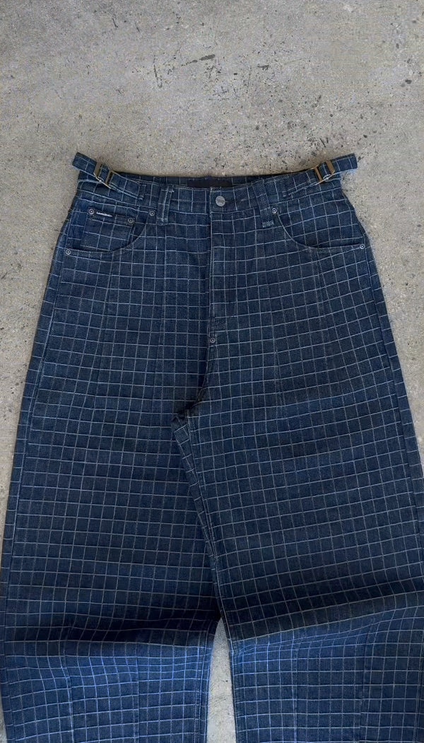 UNIQUE PLAID DENIM