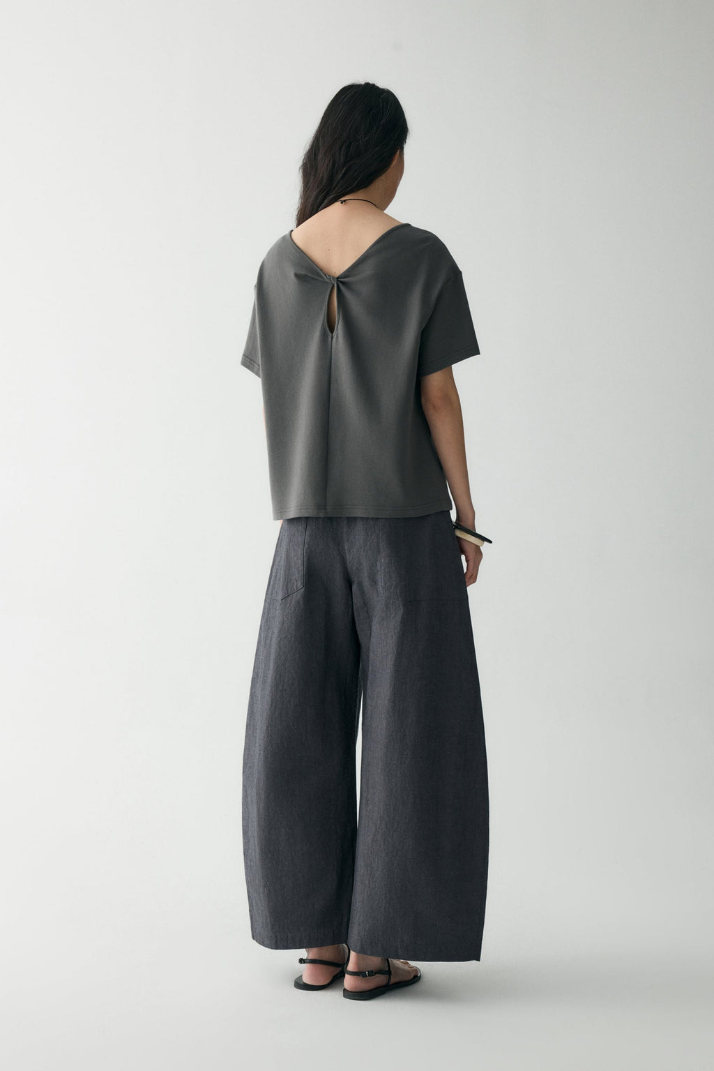 COTTON-LINEN BELTED PANTS