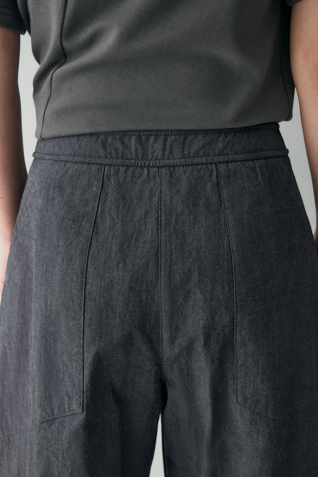 COTTON-LINEN BELTED PANTS