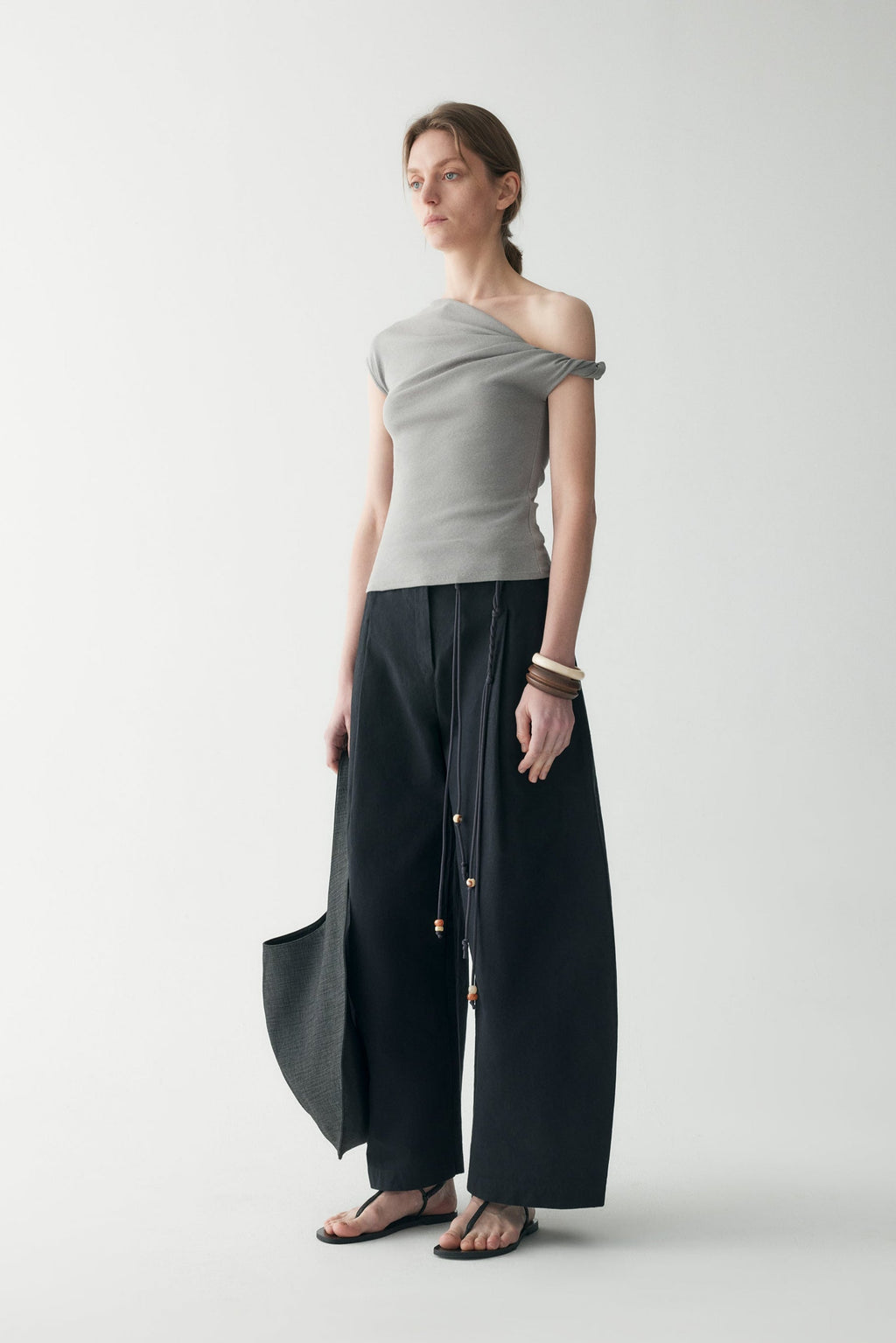 COTTON-LINEN BELTED PANTS